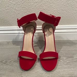 New Suedette Buckle Detail Heeled Sandals